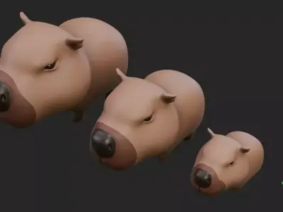 Cute Capybara Free low-poly 3D model