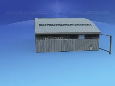 Aircraft Hangar M-1 Low-poly 3D model