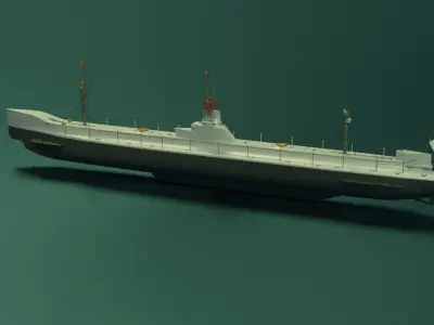 SMS U1 u boat Tex Low-poly 3D model
