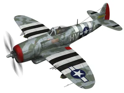 Republic P-47D Thunderbolt  - Lt Col  F S Gabreski 3D model