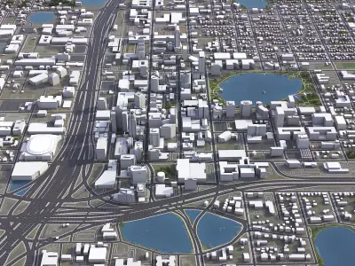 Orlando - 3D City Model Low-poly 3D model