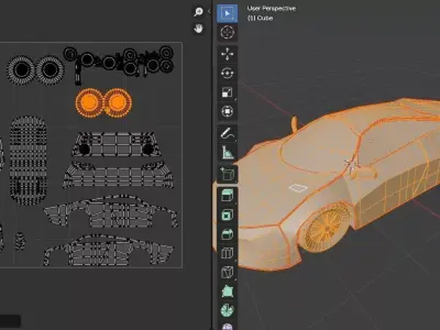 Low Poly Super car Game Ready Vehicle OBJ FBX STL Low-poly 3D model