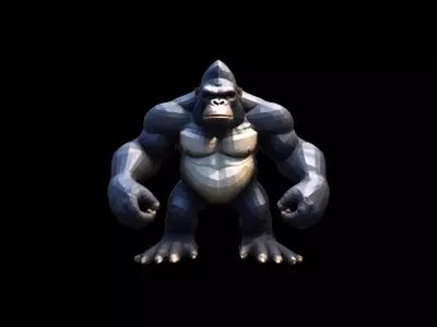 King Kong Gorilla Powerfull  Animal In The Forest 3d Render 3D model