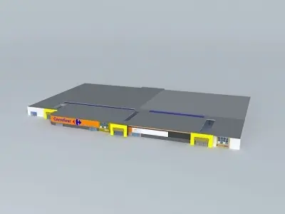 Centre Commercial Carrefour Free 3D model