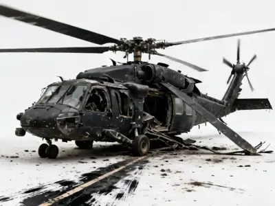 Downed Special Ops Transport Helicopter 3D Model Low-poly 3D model
