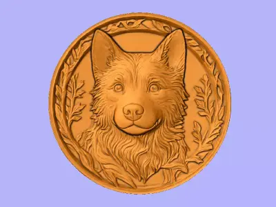 CACHORRO COM MOLDURA RELIEF  3D model