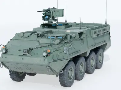 M1126 Stryker ICV US Army APC Game Ready PBR Low-poly 3D model