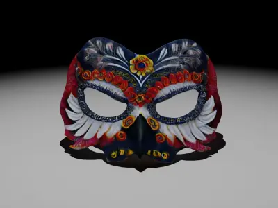 Scanned Owl Mask Low-poly 3D model