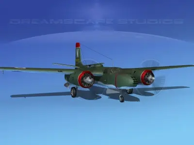 Douglas A-26B Invader V03 USAAF 3D model