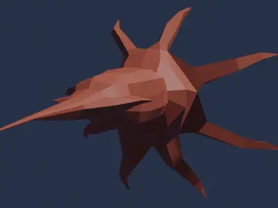 Squid polygonal fish Free low-poly 3D model