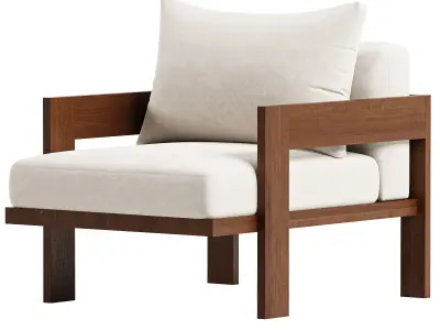 Alison Iroko Outdoor chair 3D model