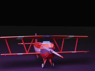Low-Poly model 5 planes Low-poly 3D model