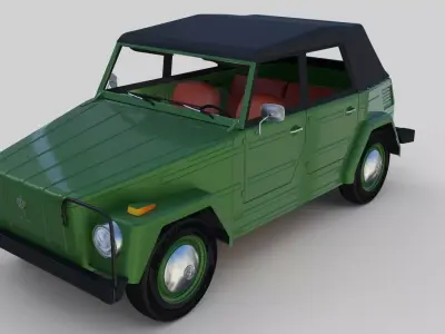 VW Type 181 with interior top up Low-poly 3D model