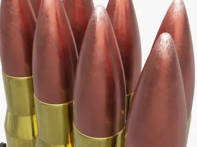 Rifle Ammo Clip with Cartridges 30-06 3D model