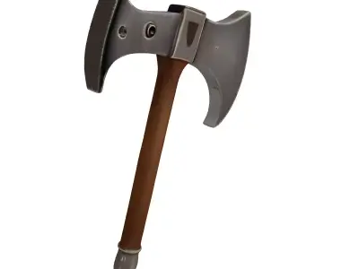 Fantasy DoubleBladed Battle Axe 3D model