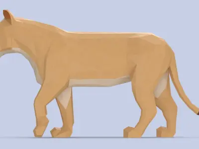 Lioness Walking 3D model