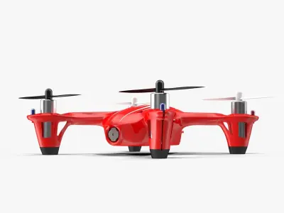 Hubsan X4 H107C Red Low-poly 3D model