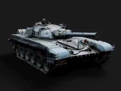 military soviet T72 destroyed tank PBR photogrammetry Low-poly 3D model