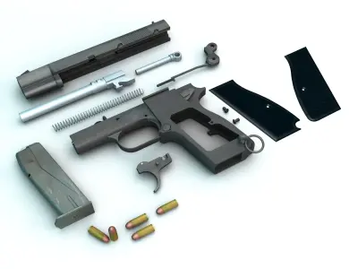 9mm Browning Pistol 3D model
