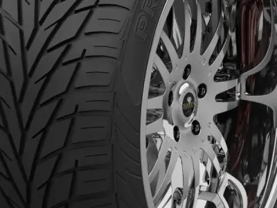 Savini Forged SV-9S Wheel and Tire 3D model