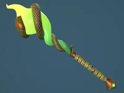 Snake mace Low-poly 3D model