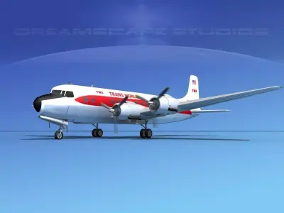 Douglas DC-6 Trans World Airlines 3D model