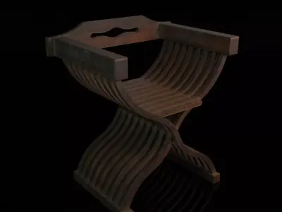 Armchair savonarola medieval Free 3D model