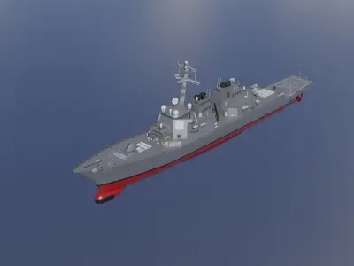 USS Arleigh Burke DDG 51 Low-poly 3D model
