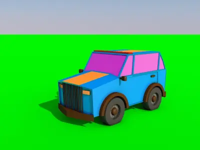 classic jeep Low-poly 3D model