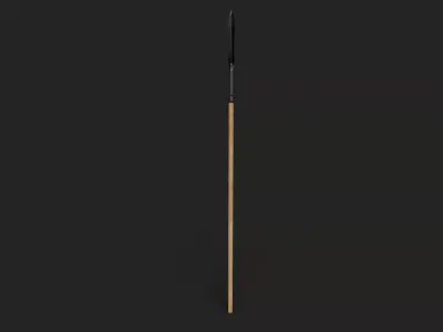Fukuro Yari Japanese Weapon - Clean and Dirty Low-poly 3D model