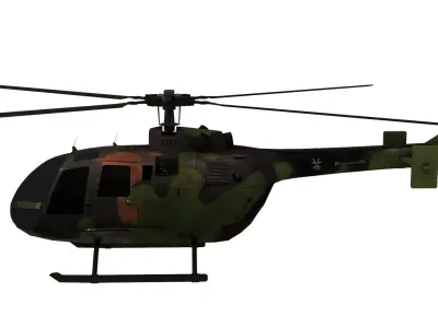 Lowpoly BO-105 Helicopter 3D Model Low-poly 3D model