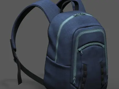 Backpack military combat soldier armor scifi Low-poly 3D model Low-poly 3D model