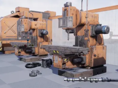 Industrial Factory Equipment Low-poly 3D model