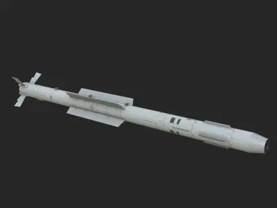 Chinese PL10 Infrared guided Air-to-Air missile PL-10 Low-poly 3D model