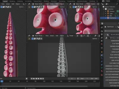 Tentacle Generator Low-poly 3D model