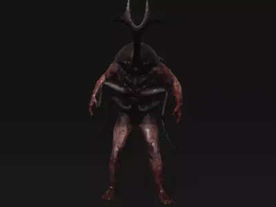 Mutant Rhinoceros Beetle - Horror Insects Collection Low-poly 3D model