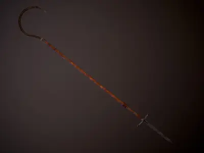 Fantasy Old Hook and Dagger Low-poly 3D model