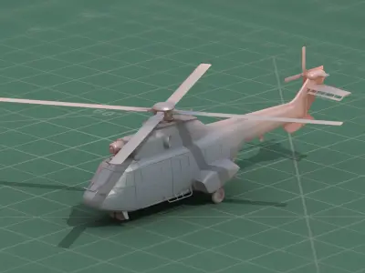 AS532 Cougar Military Helicopter 3D Print Model Kit 3D print model