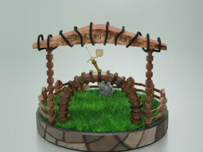 King Graveyard and Sword Free low-poly 3D model