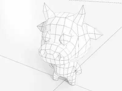 Cow cartoon style 3d model  Low-poly 3D model