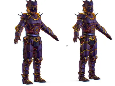 Subdivision 3D Men The Knight Dark Lord Low-poly 3D model