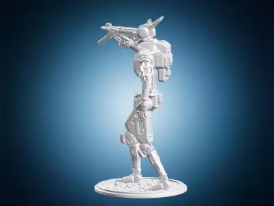 Futuristic Robot Soldier 3D print model