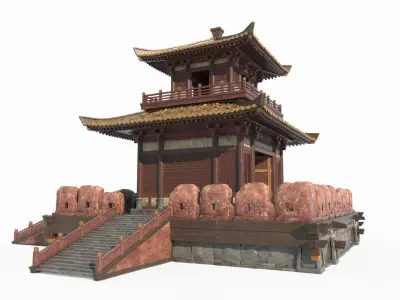 Attic of Asian Ancient Architecture 3D model