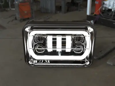 Faro Led Malibu 5 pulgadas Low-poly 3D model