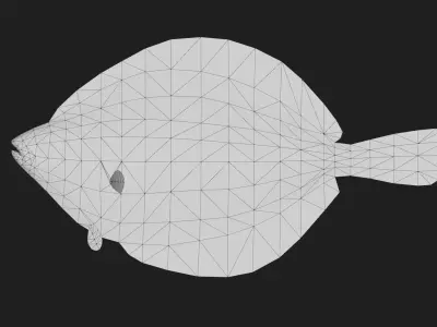Plaice Low-poly 3D model