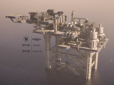 Sci-fi OilRig 3D model