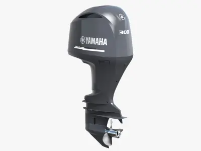 Yamaha 350 V8 Outboard Engine 3D model