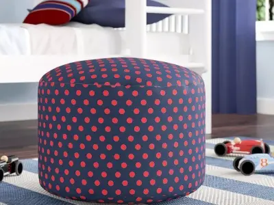 Aadil Upholstered Pouf Free 3D model
