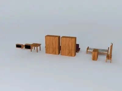 wood furniture Free 3D model
