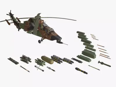 EC-665 Tiger HAD Spainish Army Complex Animation Low-poly 3D model